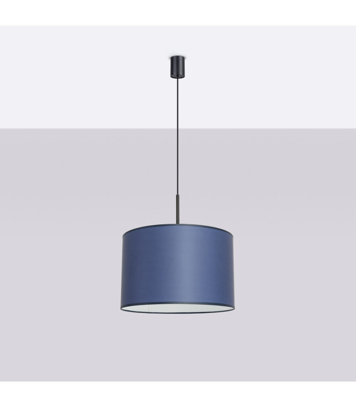 Nevia Cylindrical Pendant Ceiling Light Navy Blue Black 1x E27-2