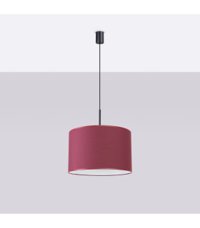 Nevia Cylindrical Pendant Ceiling Light Burgundy Black 1x E27-2