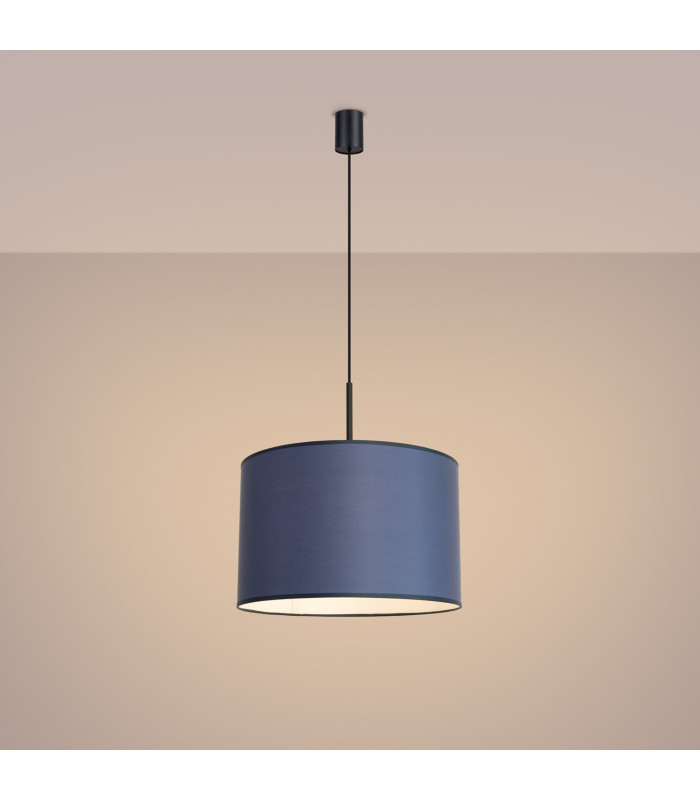 Nevia Cylindrical Pendant Ceiling Light Navy Blue Black 1x E27-4