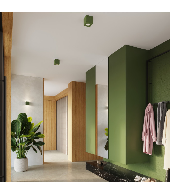 Quad Surface Mounted Downlight Olive Green 1x GU10-10