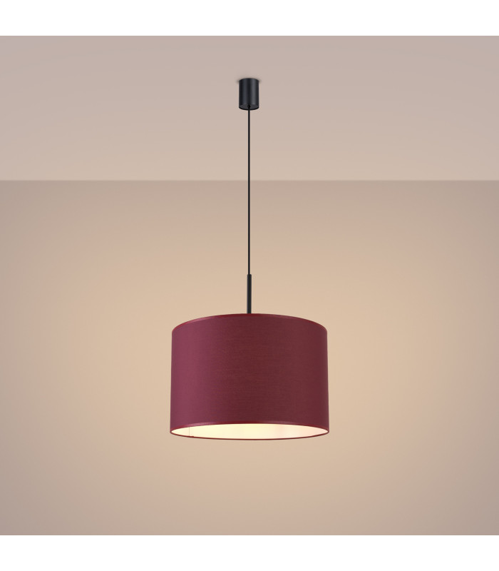 Nevia Cylindrical Pendant Ceiling Light Burgundy Black 1x E27-4