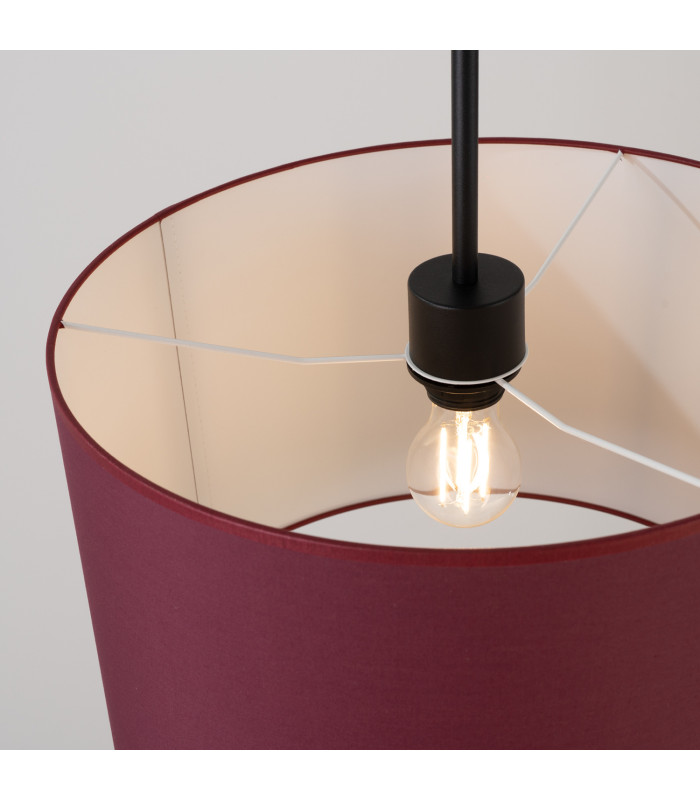 Nevia Cylindrical Pendant Ceiling Light Burgundy Black 1x E27-5