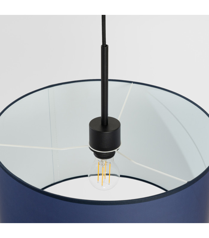 Nevia Cylindrical Pendant Ceiling Light Navy Blue Black 1x E27-6