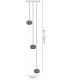Ceiling Cluster Pendant 3 Light Round Antique Brass, Clear Glass - 3