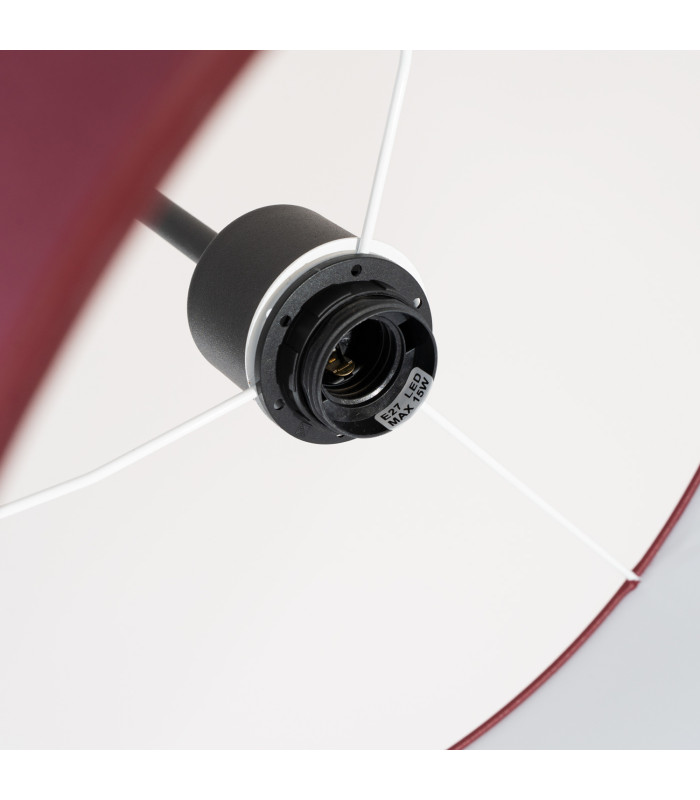 Nevia Cylindrical Pendant Ceiling Light Burgundy Black 1x E27-8