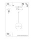 Nevia Cylindrical Pendant Ceiling Light Beige Marble Black 1x E27-10