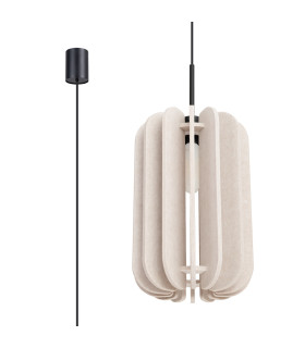 Mula 27cm Pendant Ceiling Light Beige Black 1x E27-1