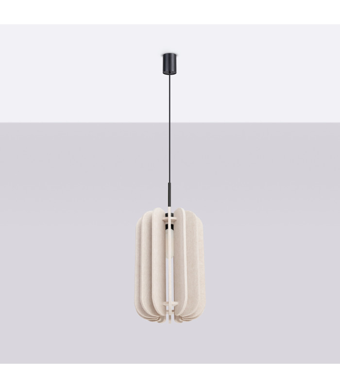 Mula 27cm Pendant Ceiling Light Beige Black 1x E27-2
