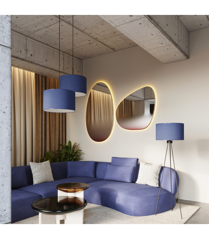 Nevia Cylindrical Pendant Ceiling Light Navy Blue Black 1x E27-12
