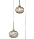Ceiling Cluster Pendant 3 Light Round Antique Brass, Clear Glass - 6