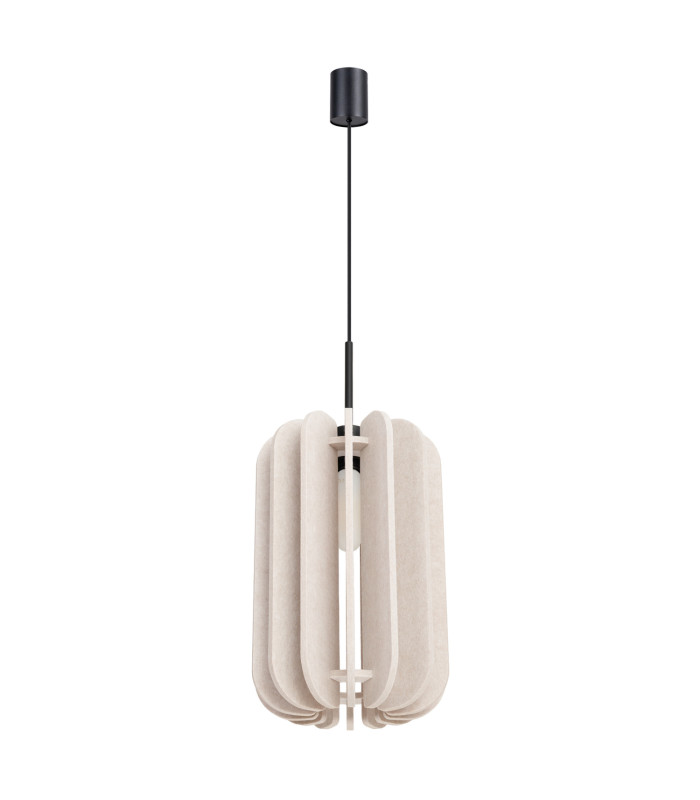 Mula 27cm Pendant Ceiling Light Beige Black 1x E27-3