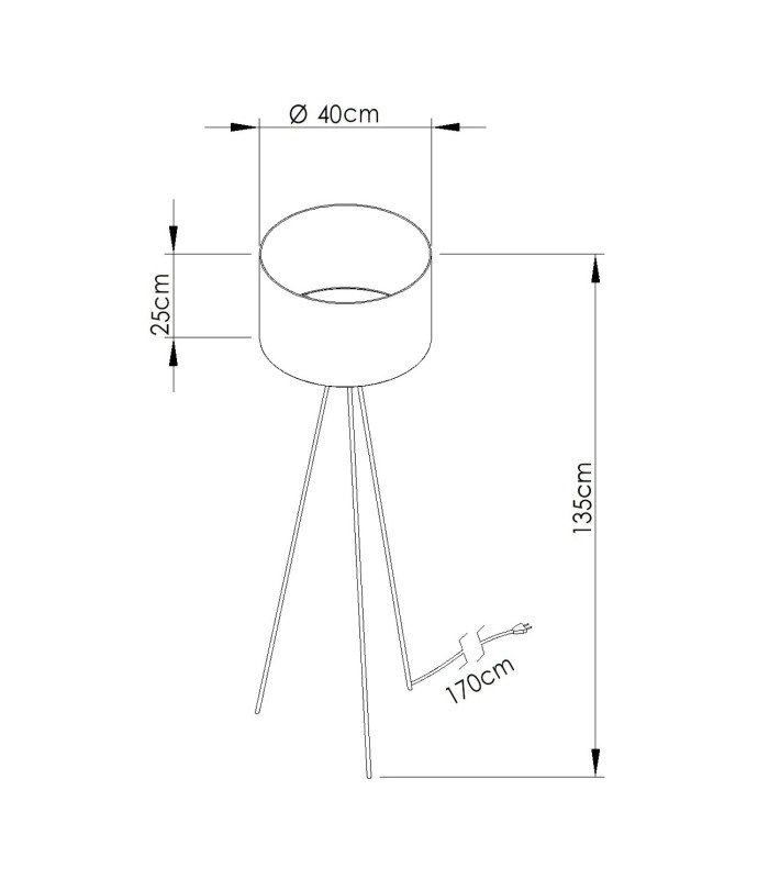 Nevia Tripod Floor Lamp Taupe Black 1x E27-11