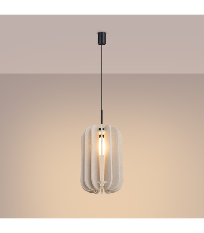 Mula 27cm Pendant Ceiling Light Beige Black 1x E27-4