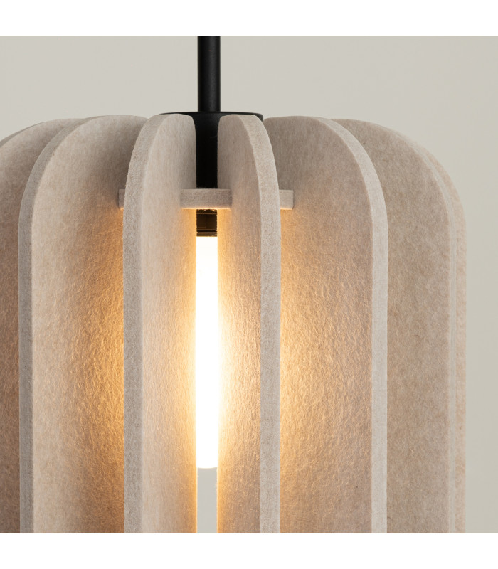 Mula 27cm Pendant Ceiling Light Beige Black 1x E27-5