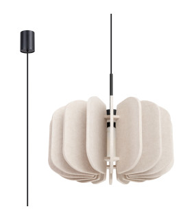 Mula 45cm Pendant Ceiling Light Beige Black 1x E27-1