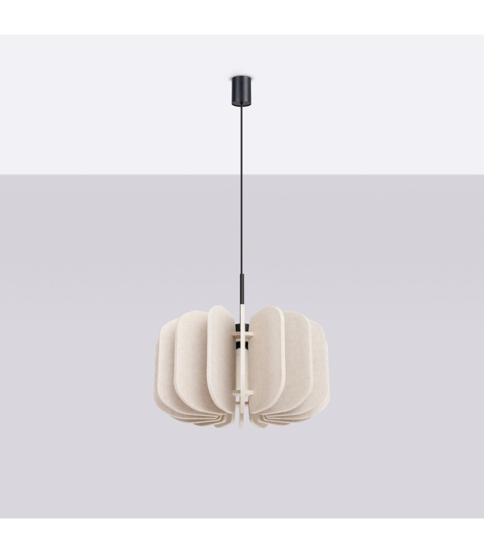 Mula 45cm Pendant Ceiling Light Beige Black 1x E27-2