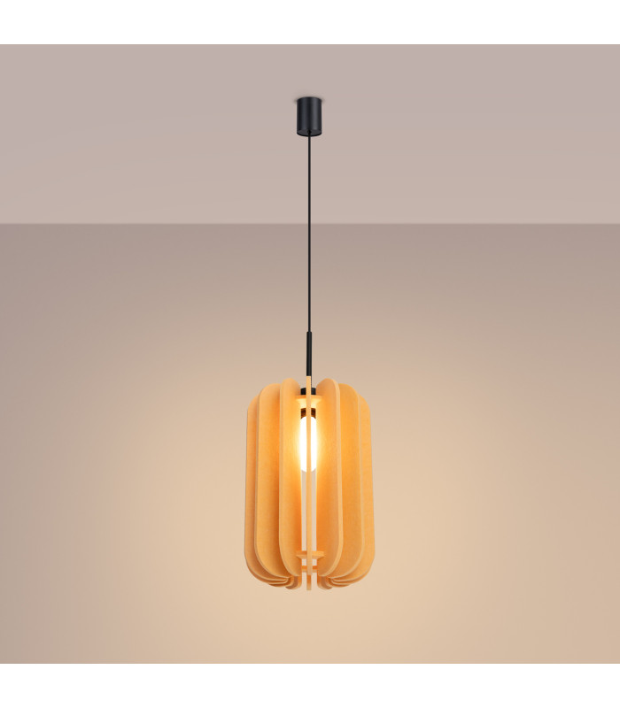 Mula 27cm Pendant Ceiling Light Yellow Black 1x E27-4