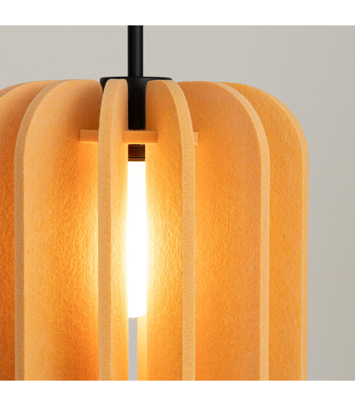 Mula 27cm Pendant Ceiling Light Yellow Black 1x E27-5
