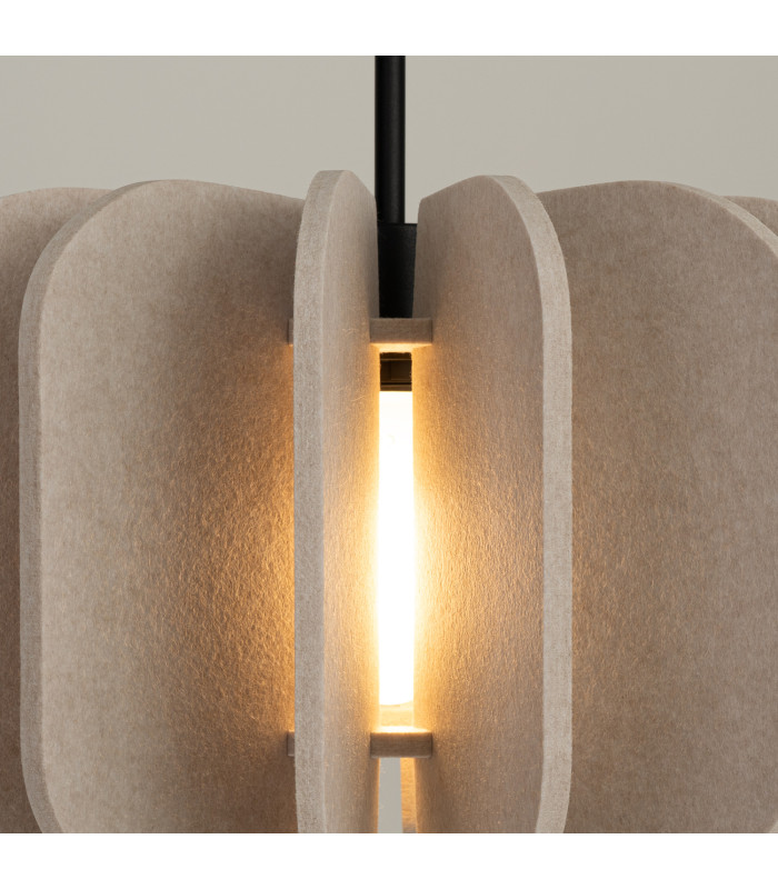 Mula 45cm Pendant Ceiling Light Beige Black 1x E27-5