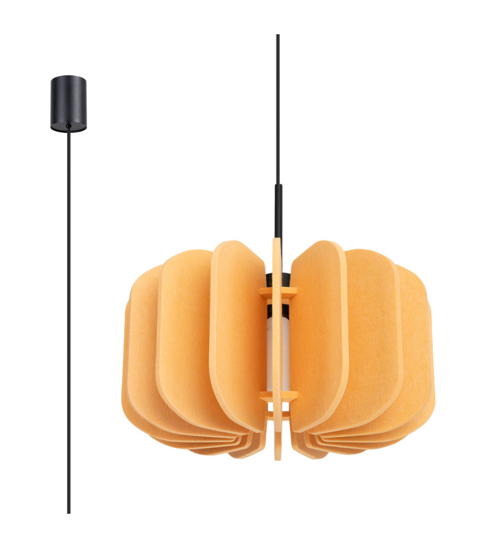 Mula 45cm Pendant Ceiling Light Yellow Black 1x E27-1