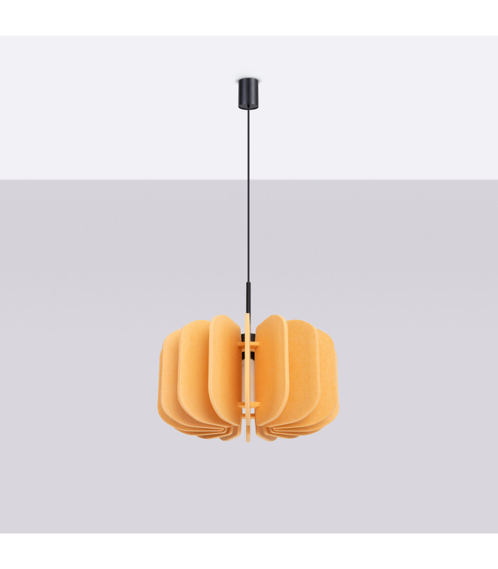 Mula 45cm Pendant Ceiling Light Yellow Black 1x E27-2