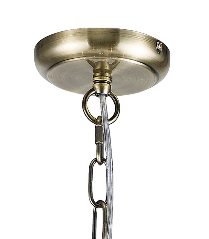 Ceiling Pendant 5 Light Antique Brass, Clear Glass - 5