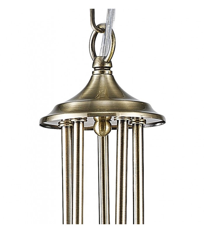 Ceiling Pendant 5 Light Antique Brass, Clear Glass - 6