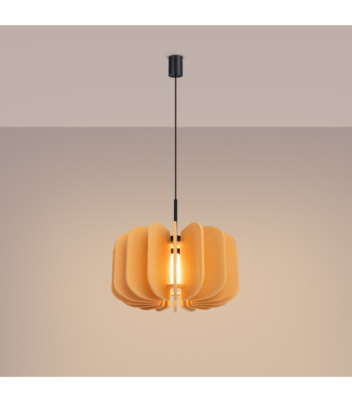 Mula 45cm Pendant Ceiling Light Yellow Black 1x E27-4