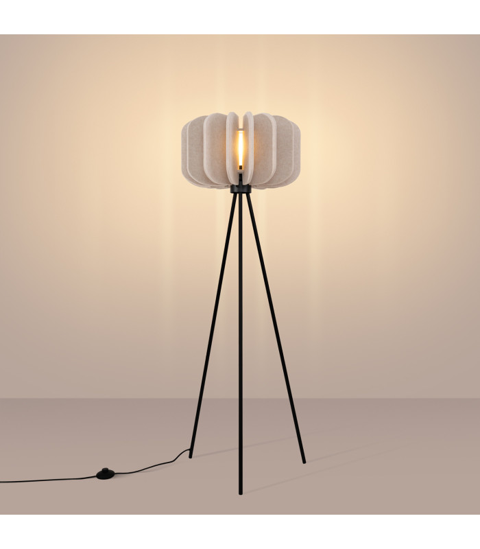Mula Tripod Floor Lamp Beige Black 1x E27-4