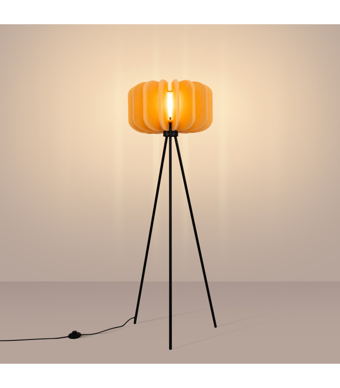 Mula Tripod Floor Lamp Yellow Black 1x E27-4