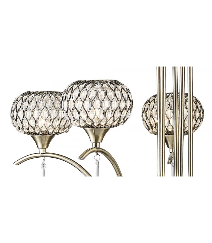 Ceiling Pendant 5 Light Antique Brass, Clear Glass - 8