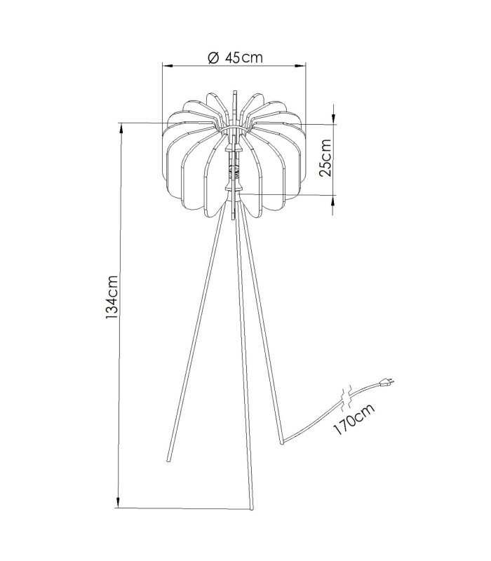 Mula Tripod Floor Lamp Beige Black 1x E27-11