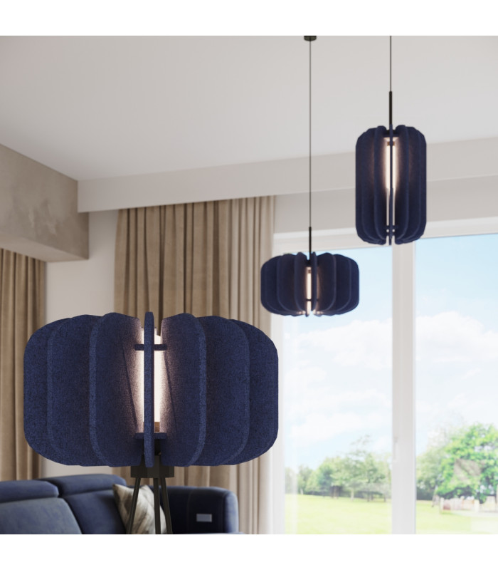Mula 27cm Pendant Ceiling Light Navy Blue Black 1x E27-15