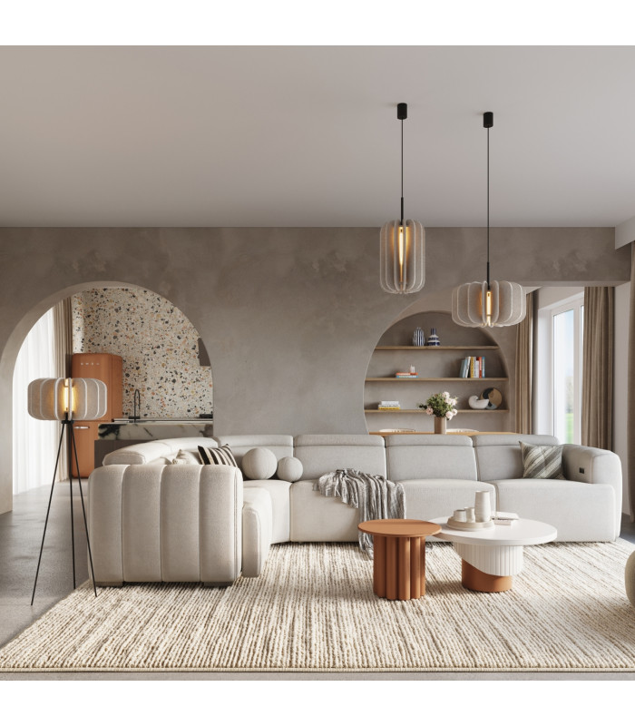 Mula Tripod Floor Lamp Beige Black 1x E27-13