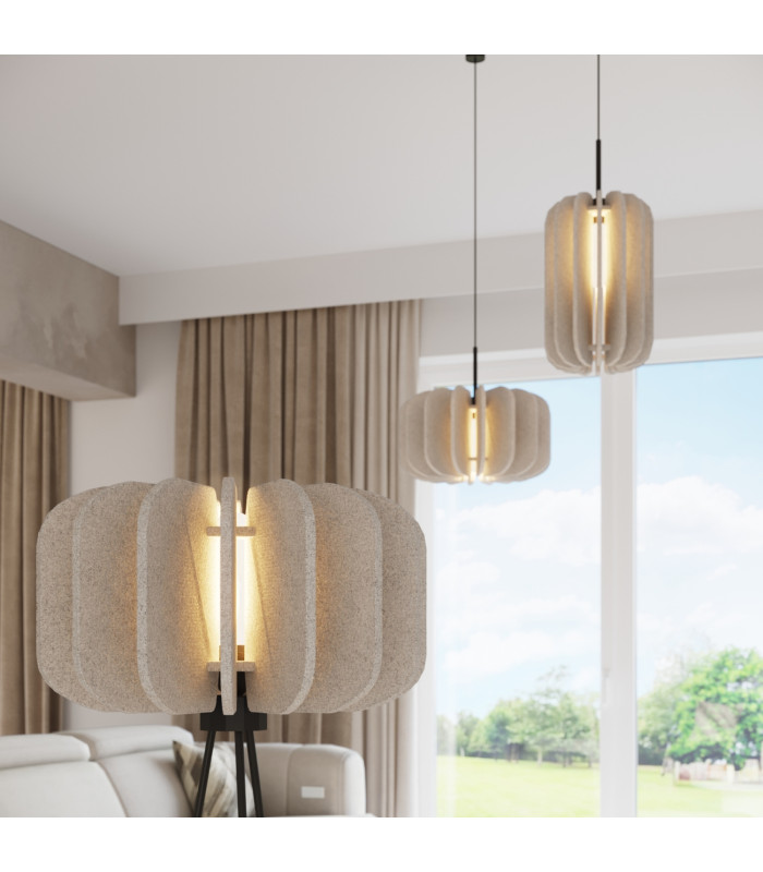 Mula Tripod Floor Lamp Beige Black 1x E27-15