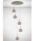 Ceiling Cluster Pendant 5 Light Round Antique Brass, Clear Glass - 2