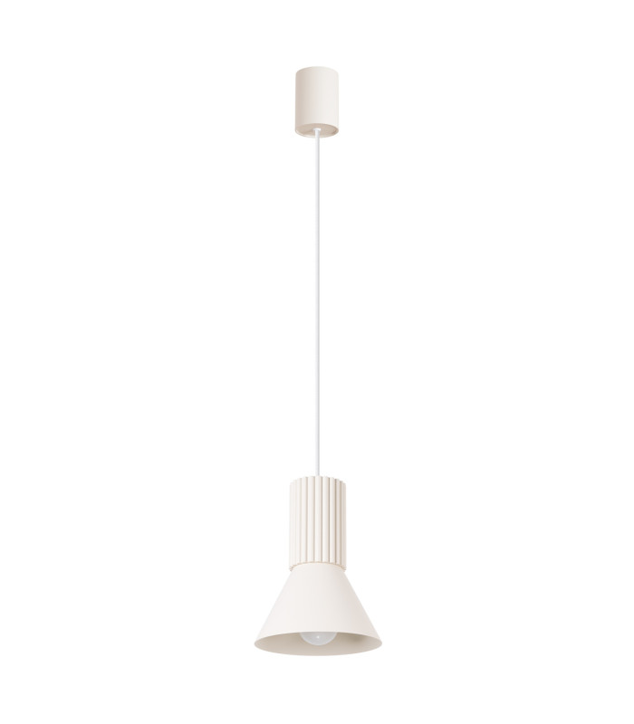 Estria Dome Pendant Ceiling Light Beige 1x E14-1