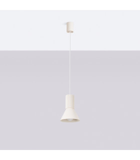 Estria Dome Pendant Ceiling Light Beige 1x E14-2