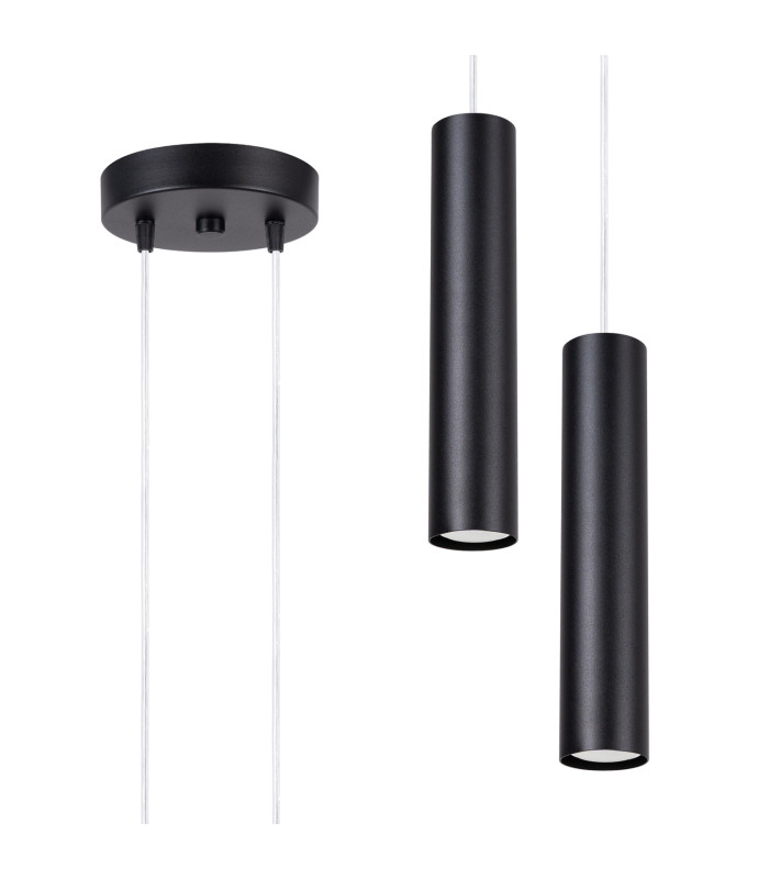 Lagos Cluster Pendant Ceiling Light Black 2x GU10-3