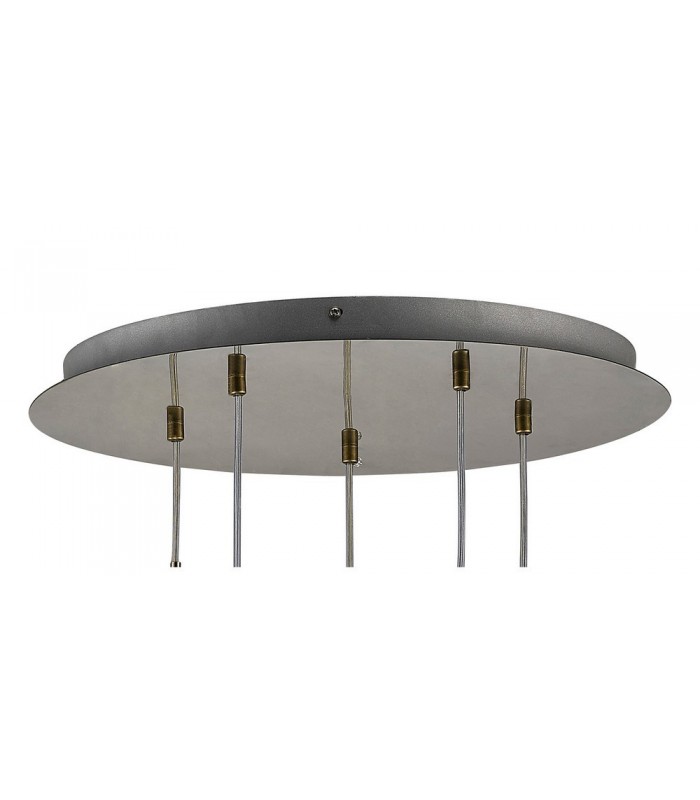 Ceiling Cluster Pendant 5 Light Round Antique Brass, Clear Glass - 4
