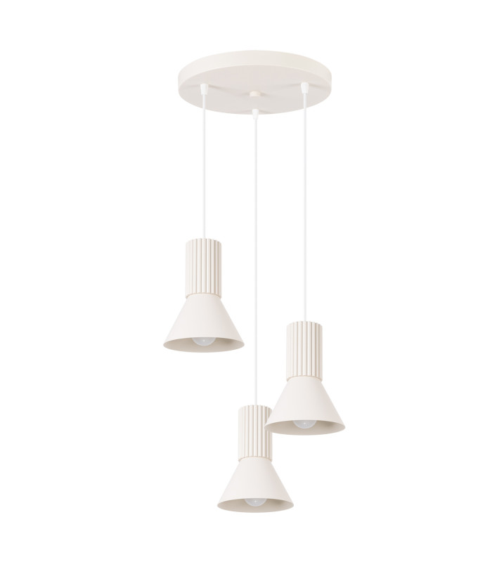 Estria Cluster Pendant Ceiling Light Beige 3x E14-1