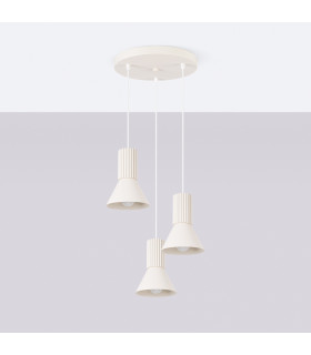Estria Cluster Pendant Ceiling Light Beige 3x E14-2