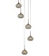 Ceiling Cluster Pendant 5 Light Round Antique Brass, Clear Glass - 5