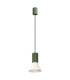 Estria Dome Pendant Ceiling Light Beige Olive Green 1x E14-1