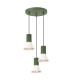 Estria Cluster Pendant Ceiling Light Beige Olive Green 3x E14-1