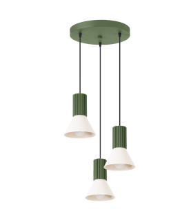Estria Cluster Pendant Ceiling Light Beige Olive Green 3x E14-1