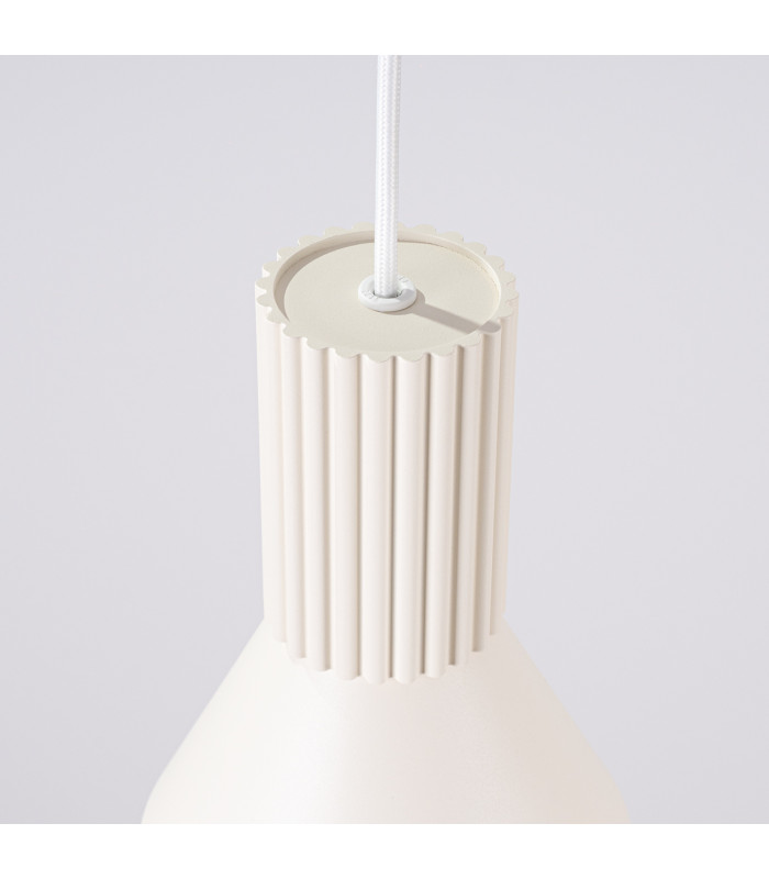 Estria Dome Pendant Ceiling Light Beige 1x E14-7
