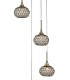 Ceiling Cluster Pendant 5 Light Round Antique Brass, Clear Glass - 6