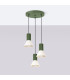 Estria Cluster Pendant Ceiling Light Beige Olive Green 3x E14-2