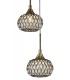 Ceiling Cluster Pendant 5 Light Round Antique Brass, Clear Glass - 7